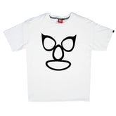 Printed Mask White Crew Neck Regular Fit Short Sleeve T-Shirt