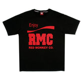 Black Crew Neck Regular Fit Short Sleeve T-Shirt with Printed Enjoy RMC
