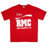 Red Crew Neck Regular Fit Short Sleeve T-Shirt with Printed Enjoy RMC