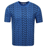 Mens Jacquard Logo Wire Blue T Shirt
