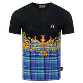 Mens Logo and Printed Short Sleeve Black T Shirt