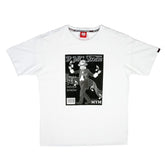 White Crew Neck Regular Fit Short Sleeve T-Shirt with Printed RMC Stone