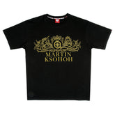 Black Crew Neck Regular Fit Short Sleeve T-Shirt with Printed Crest RMC Logo