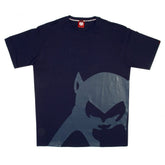 Navy Blue Regular Fit Crew Neck T-Shirt with Brand Monkey Head Print