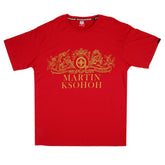 Red Crew Neck Regular Fit Short Sleeve T-Shirt with Printed Crest RMC Logo