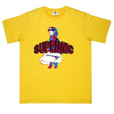 Yellow crew neck regular fit short sleeve t-shirt
