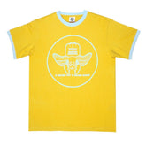 Yellow regular fit crew neck short sleeve t shirt