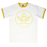 White Short Sleeve Regular Fit Cotton Crew Neck T-shirt with Cupid and U NEVER TRY U NEVER KNOW Print REDM6384