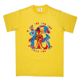 Yellow Regular Fit crew neck short sleeve t-shirt with Shehana Yogahar Flower