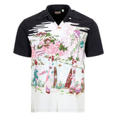 Sun Surf Old Japanese Scenary Black Hawaiian Shirt SURF10086