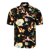 Sun Surf Mens Black Mermaids Hawaiian Shirt SURF10087