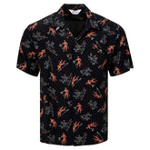 Saints & Sinners Open Collar Star of Hollywood Black Hawaiian Shirt SoH11086