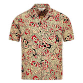 Playing Card & Paisley Star of Hollywood Off White Hawaiian Shirt SoH10098