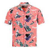 Star Of Hollywood Mens Red Double Bass Pinups Star of Hollywood Hawaiian Shirt SoH10092
