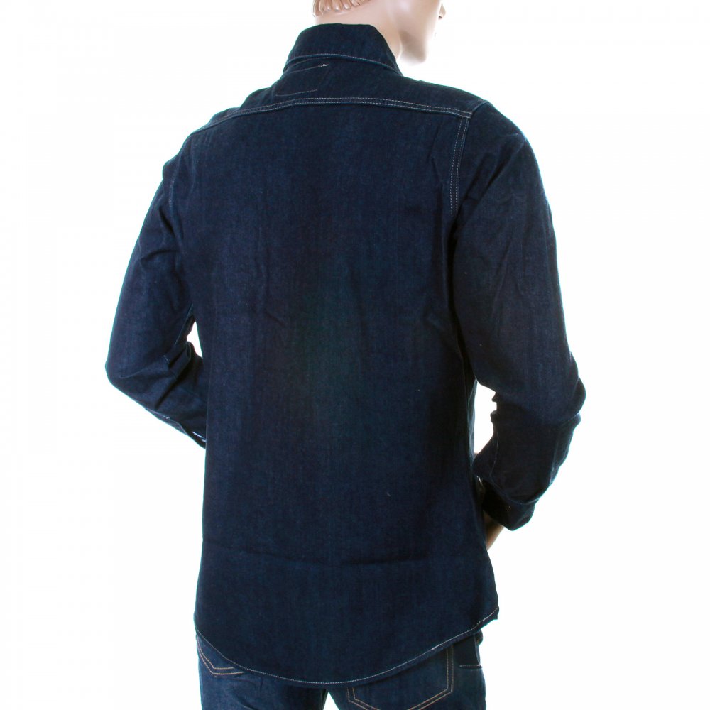 Anglomania Men's Rinsed Denim Military Shirt