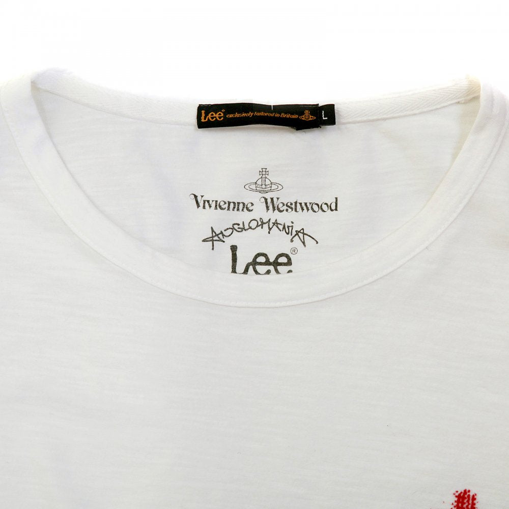 Anglomania Orb Logo Flocked Mens White T Shirt