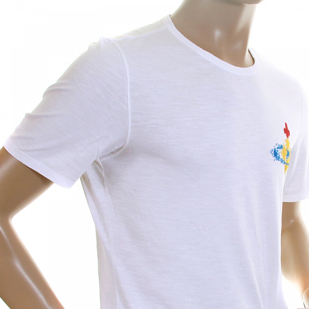 Anglomania Orb Logo Flocked Mens White T Shirt