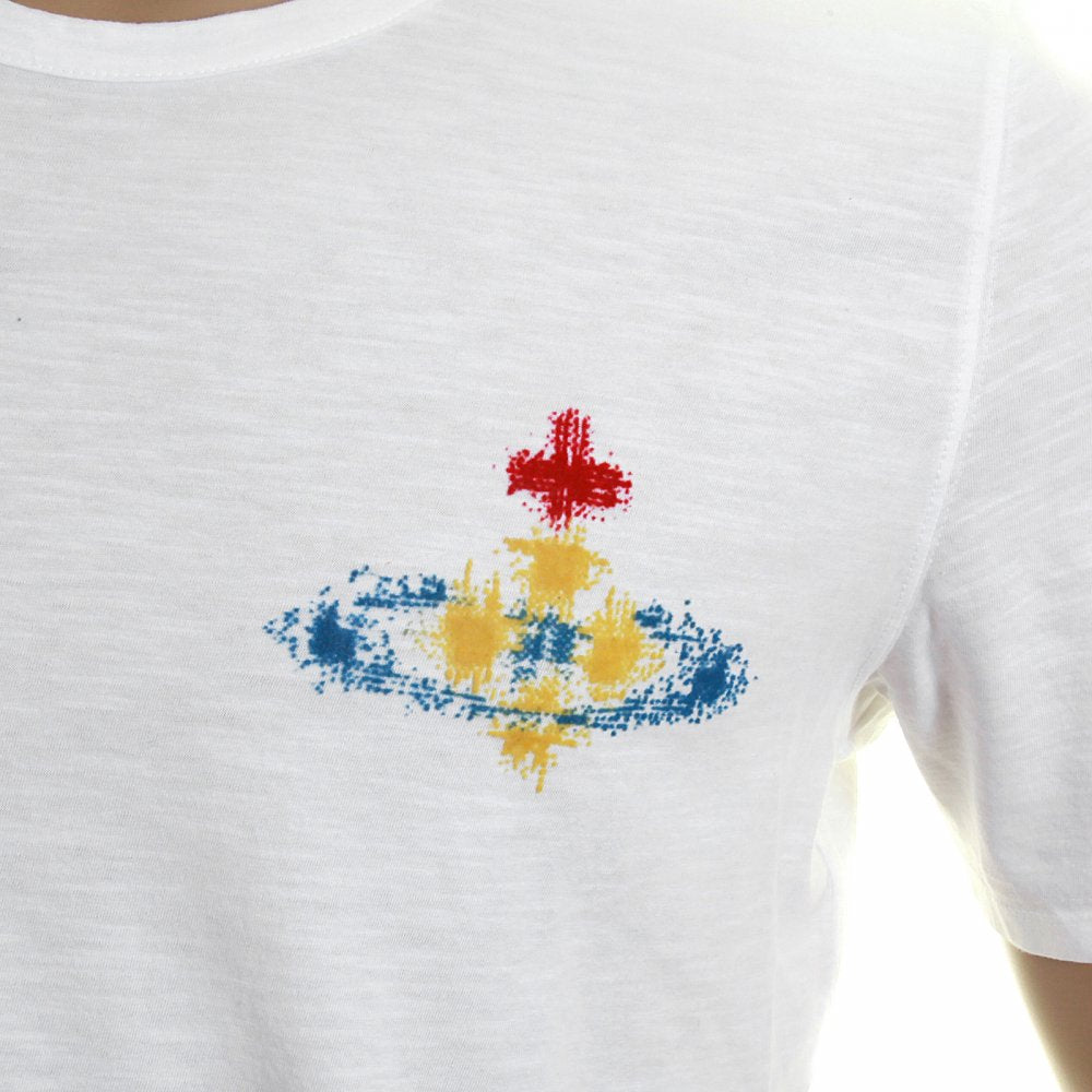 Anglomania Orb Logo Flocked Mens White T Shirt