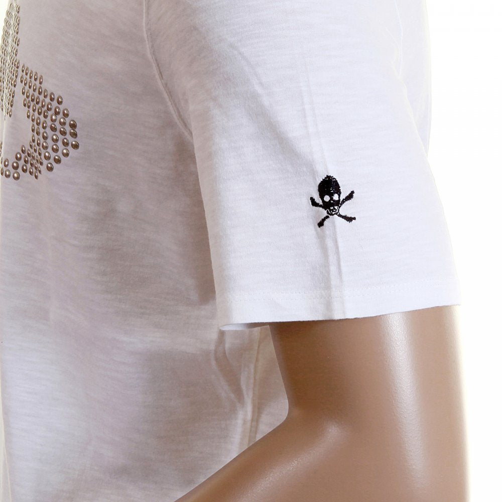 Orb Logo studded Anglomania Mens White T Shirt