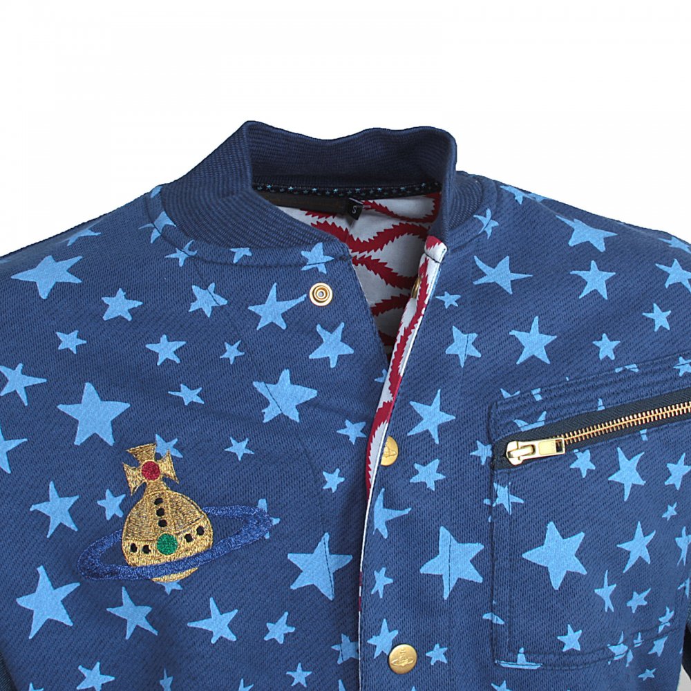 Blue Varsity Sweatshirt Jacket for Men