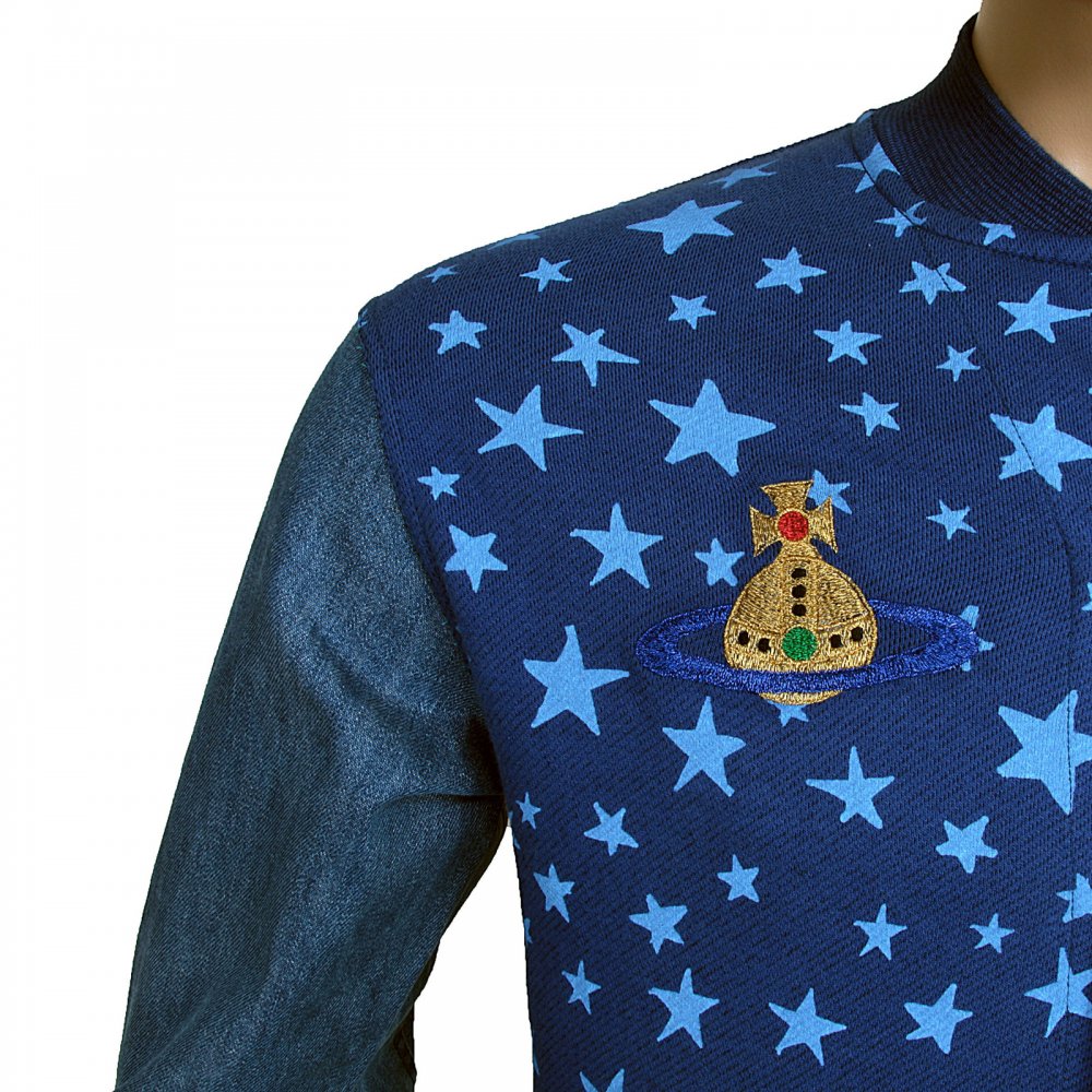 Blue Varsity Sweatshirt Jacket for Men