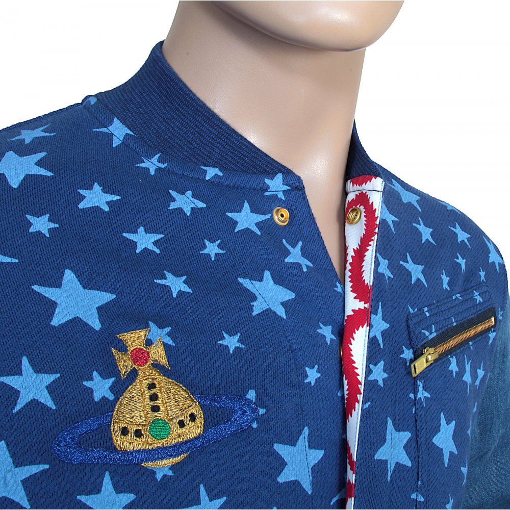 Blue Varsity Sweatshirt Jacket for Men