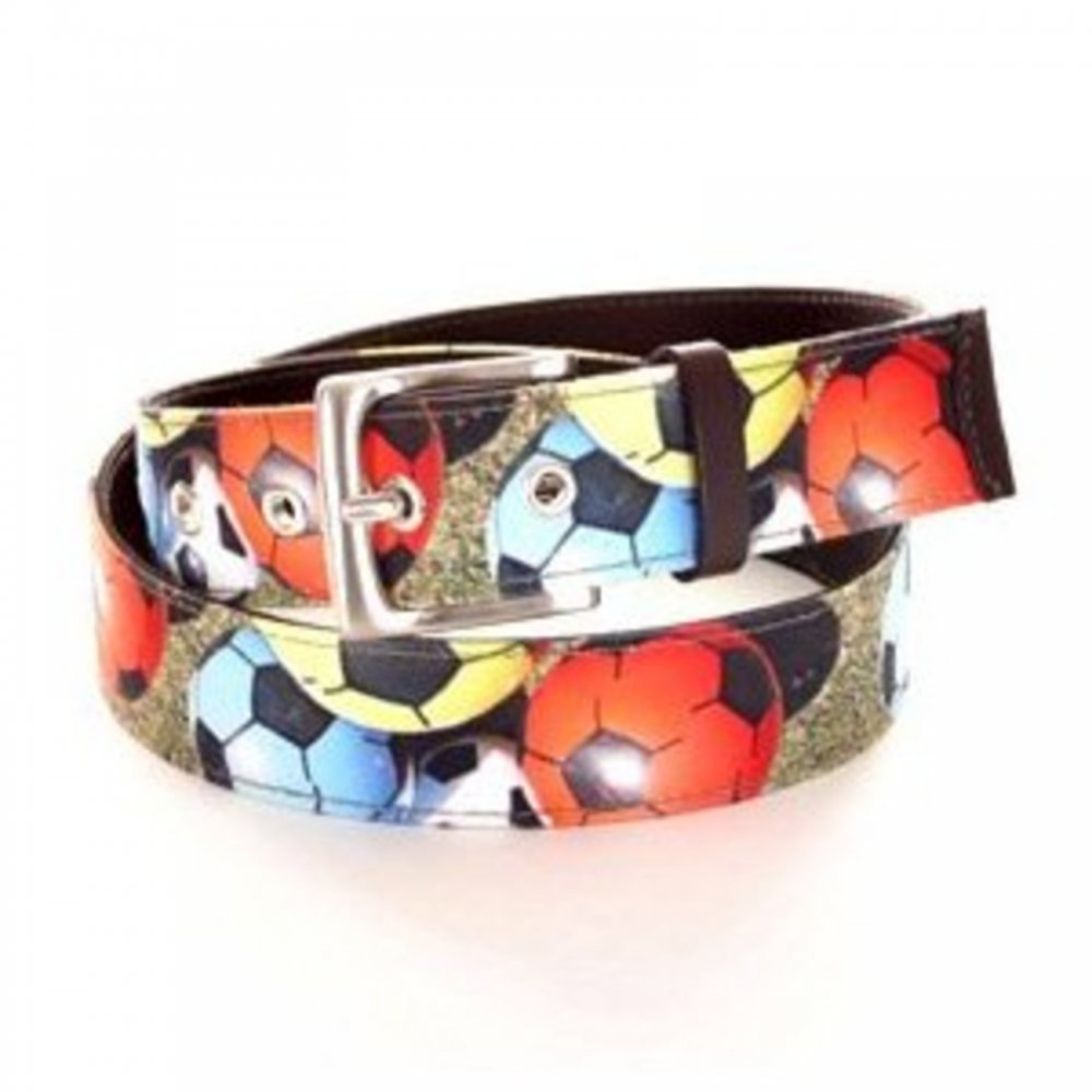 Football Printed Canvas Leather Belt