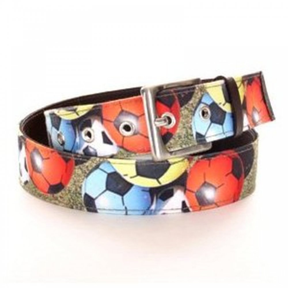 Football Printed Canvas Leather Belt