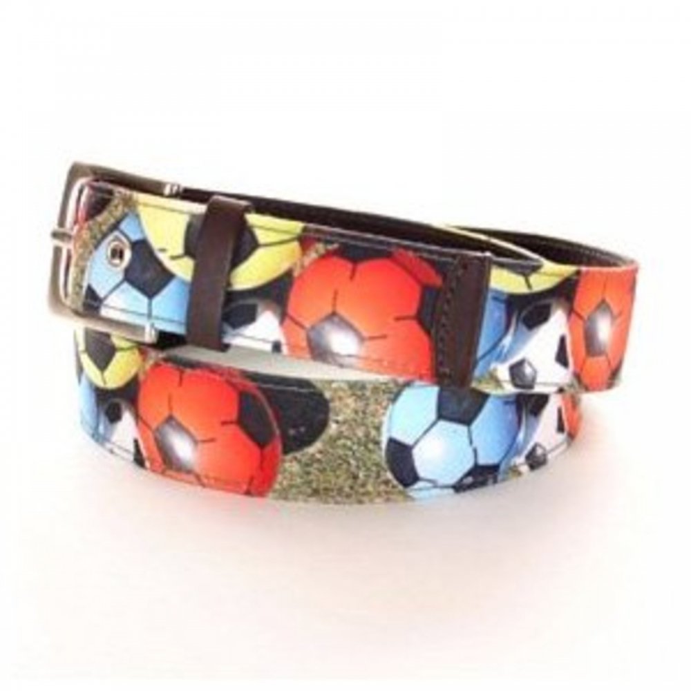 Football Printed Canvas Leather Belt