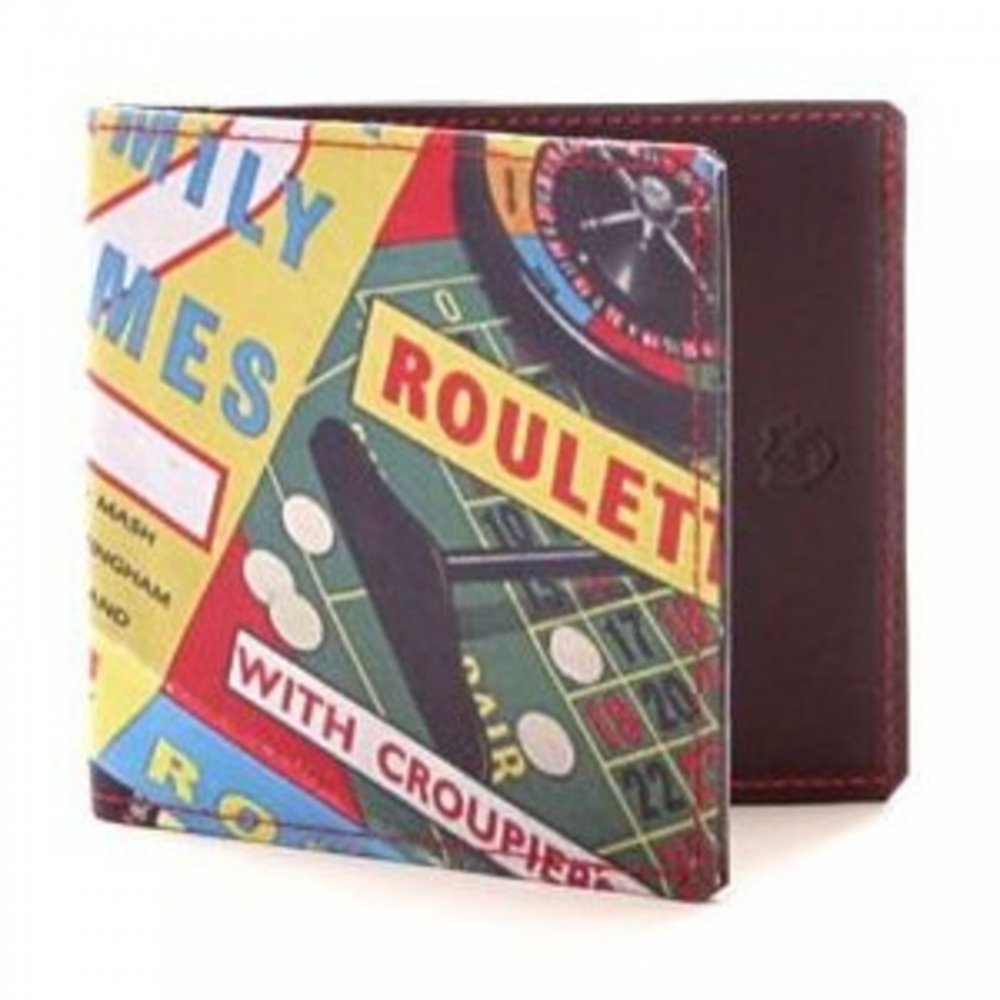 Leather bill fold credit card wallet