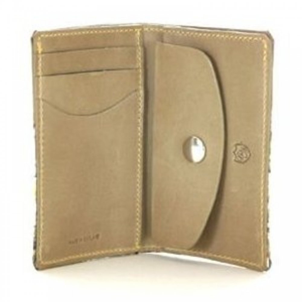 Leather Credit Card Wallet with Daisies