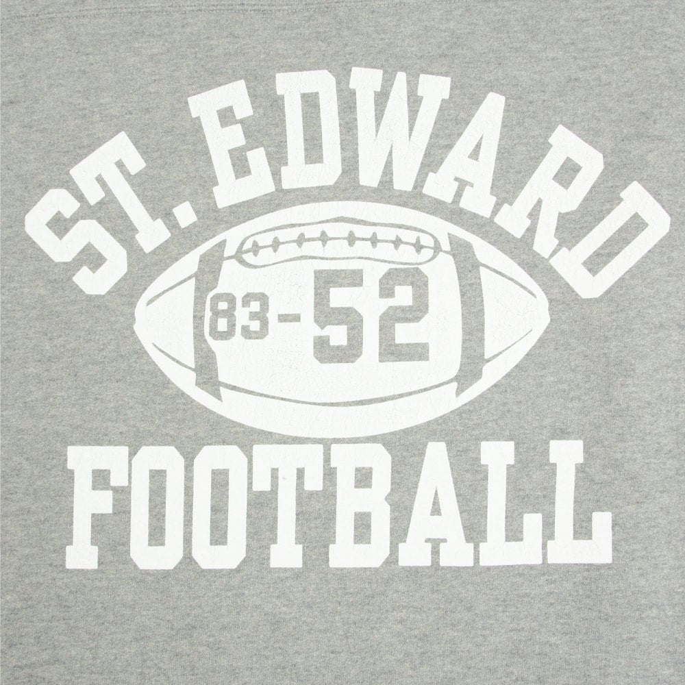 Light Grey Ribbed Crew Neck College Football Regular Fit Long Sleeve Sweatshirt CH64089
