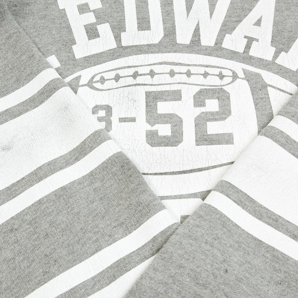Light Grey Ribbed Crew Neck College Football Regular Fit Long Sleeve Sweatshirt CH64089