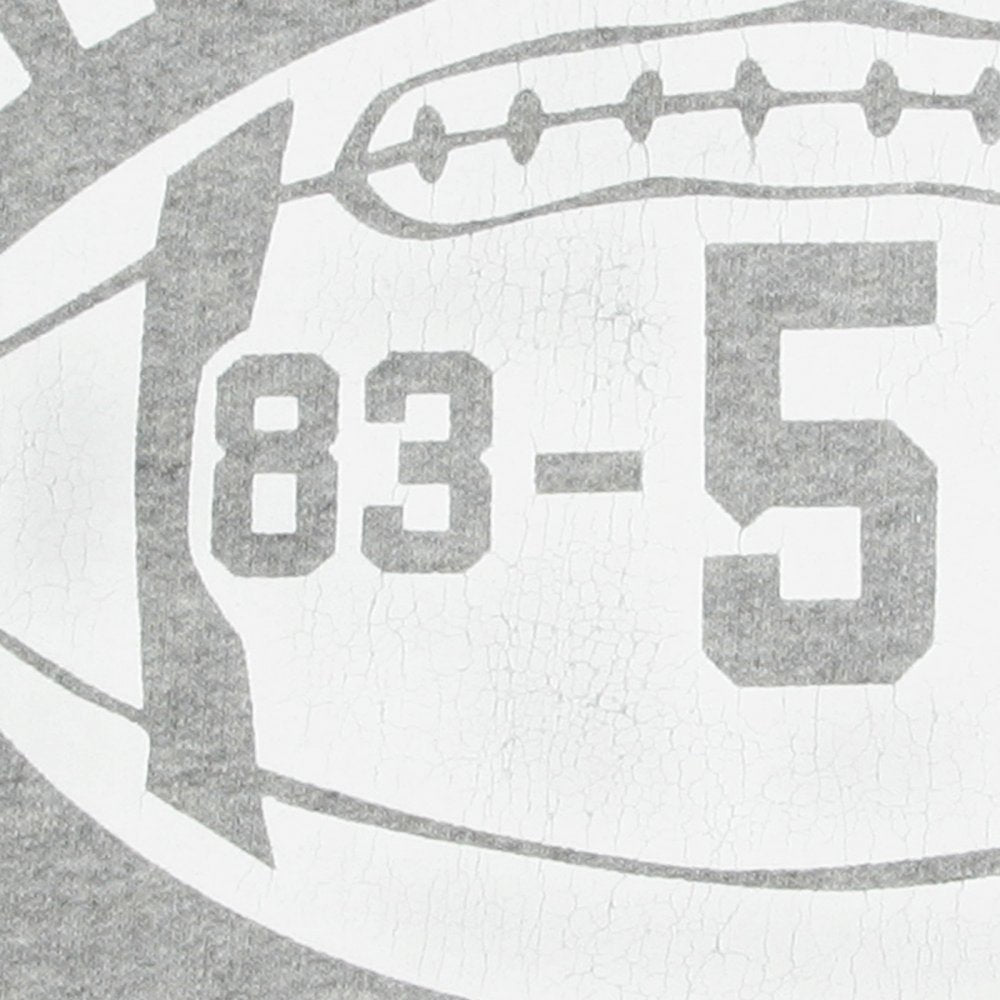 Light Grey Ribbed Crew Neck College Football Regular Fit Long Sleeve Sweatshirt CH64089