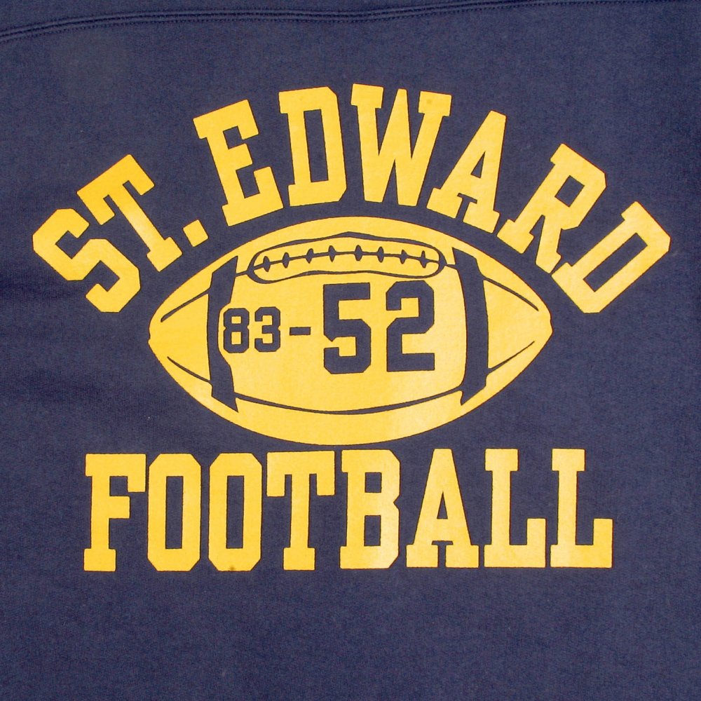 Navy Long Sleeve College Football Ribbed Crew Neck Regular Fit Sweatshirt with Football Print CH64089