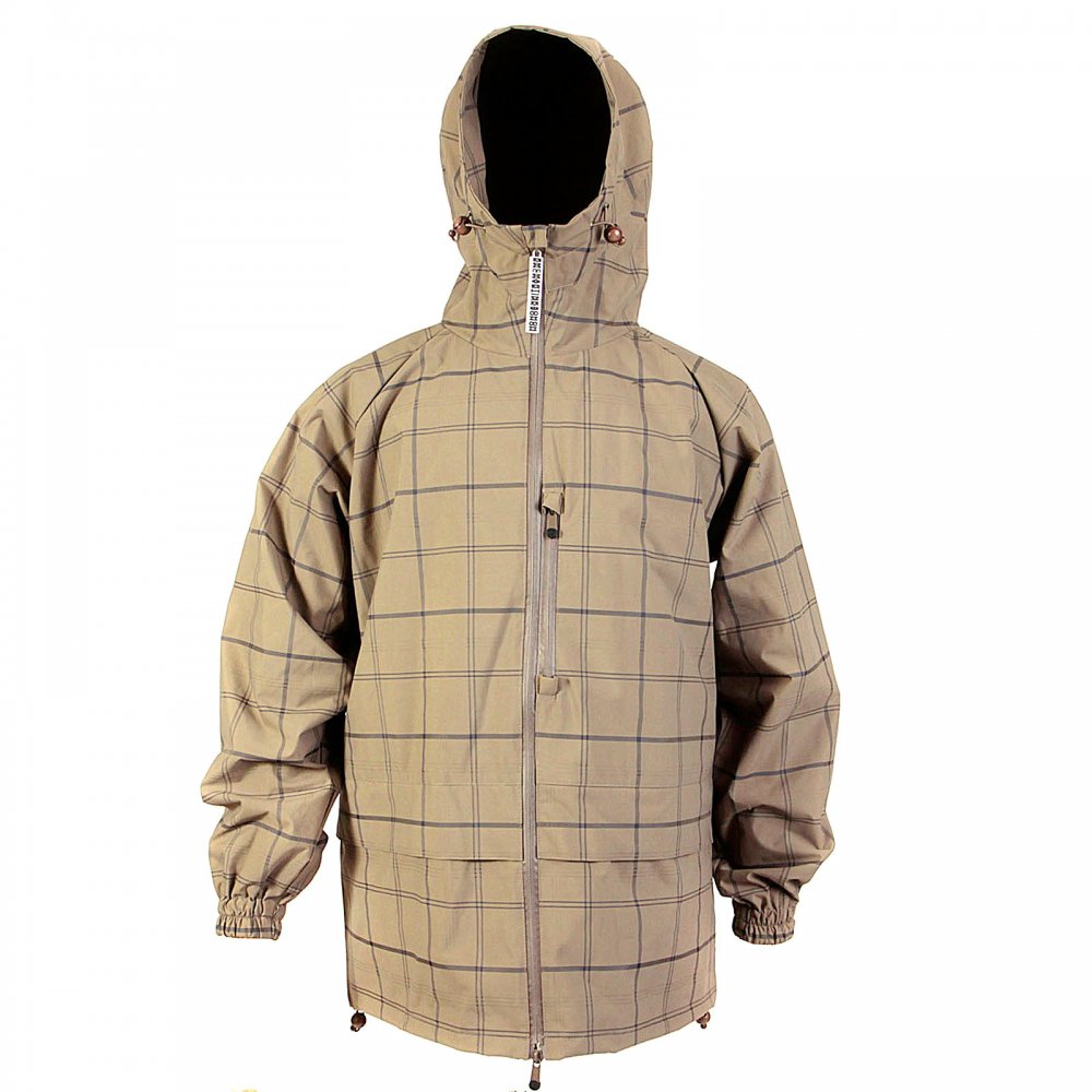 Coffee hooded functional jacket