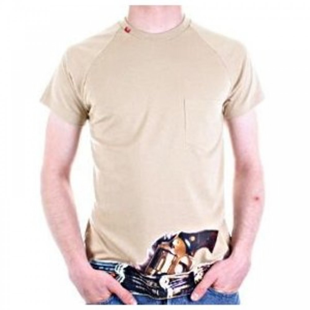 Gun in Jeans short sleeve t-shirt
