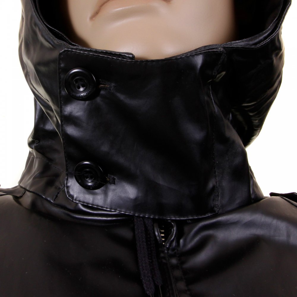 Coated Cotton Black Jacket