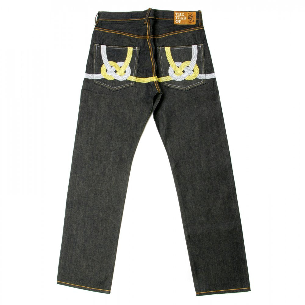 Gold Logo Raw Denim