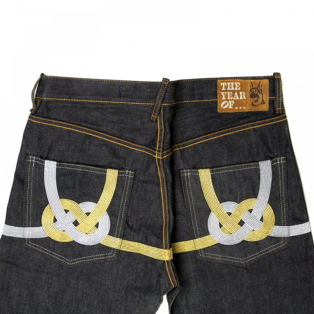 Gold Logo Raw Denim