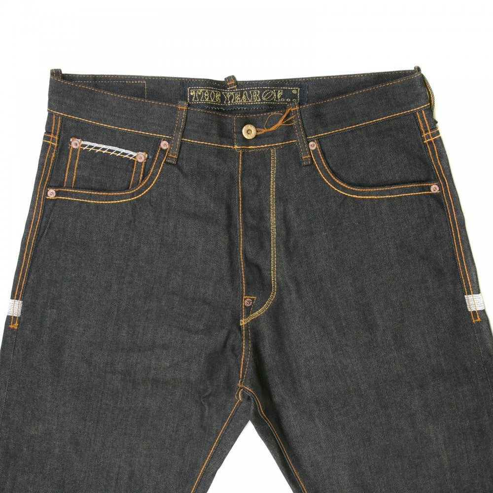 Gold Logo Raw Denim