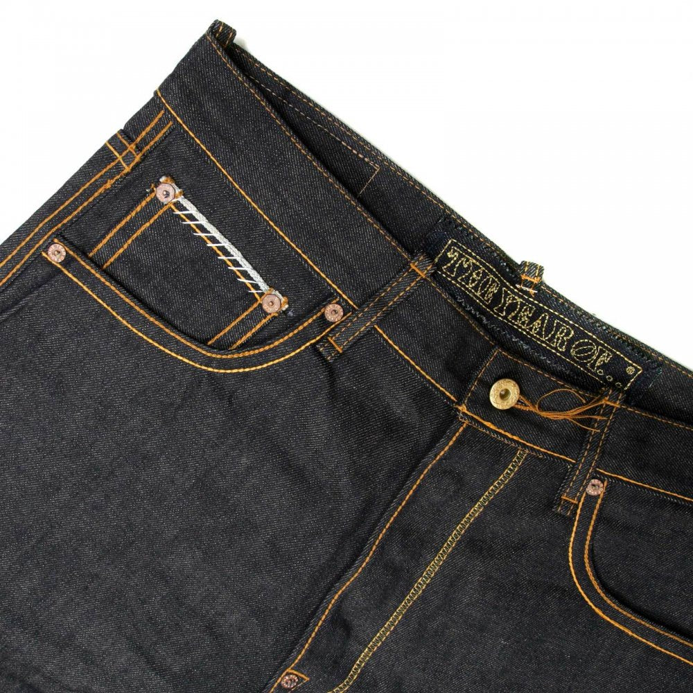Gold Logo Raw Denim