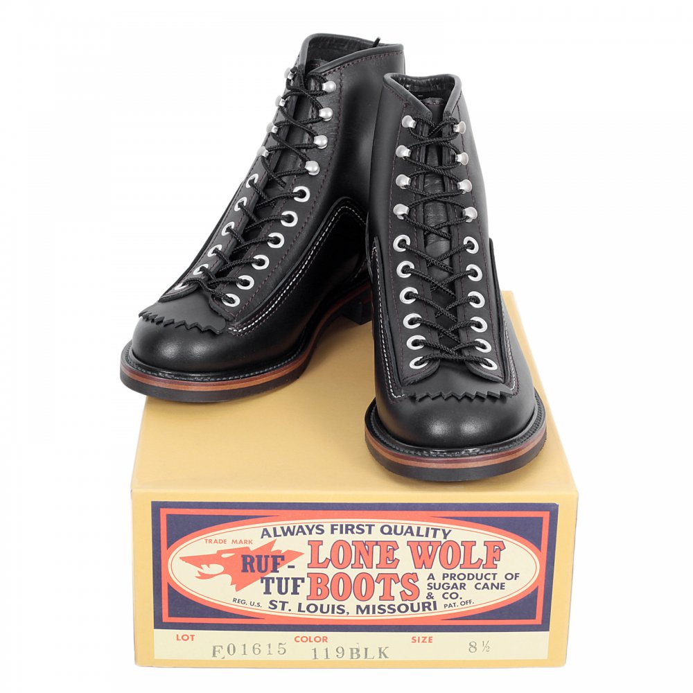 Mens Black Cow Hide Leather Goodyear Welted Lace Up Carpenter Boots with Smooth Matt Finish F01615 CANE4449