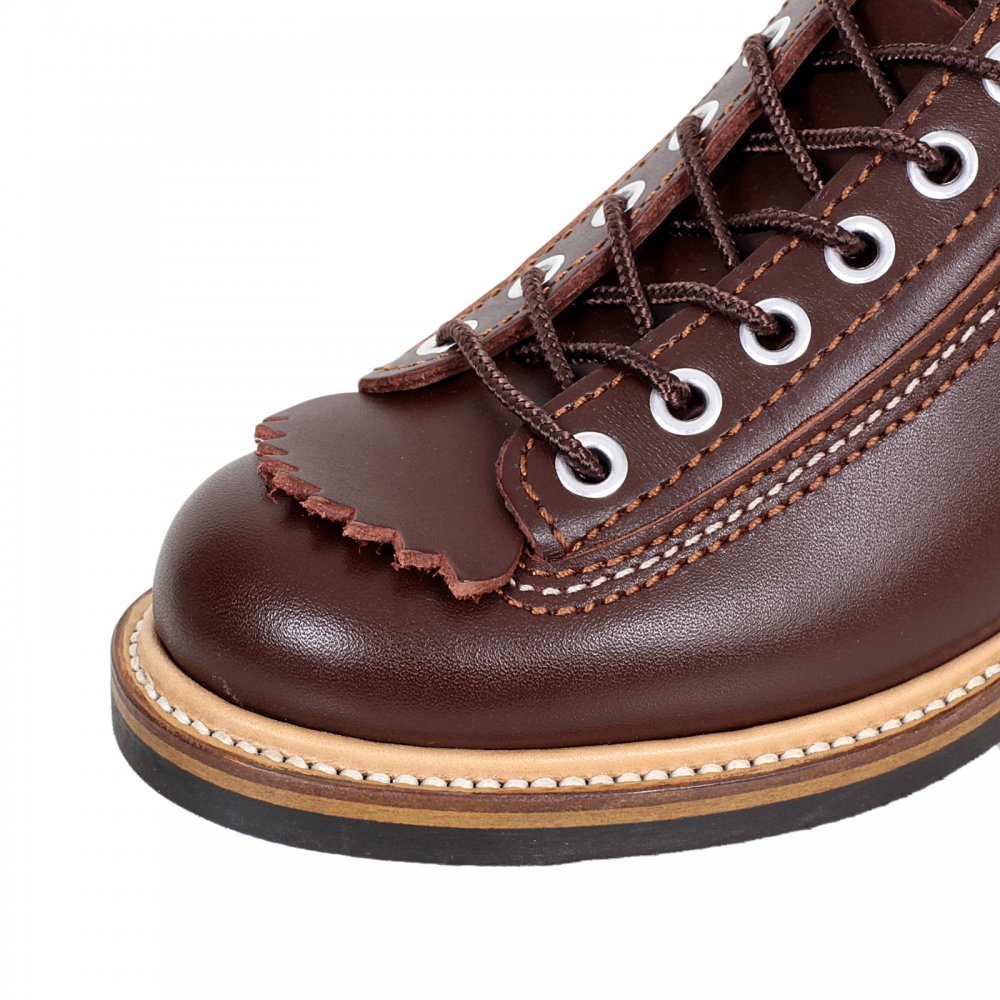 Mens Brown Cow Hide Leather Goodyear Welted Smooth Matt Finish Lace Up Carpenter Boots F01615