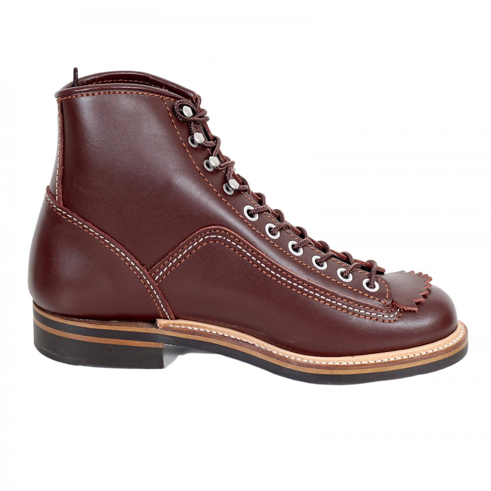Mens Brown Cow Hide Leather Goodyear Welted Smooth Matt Finish Lace Up Carpenter Boots F01615