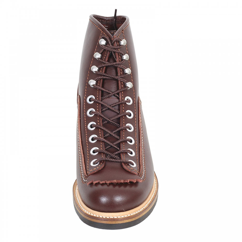 Mens Brown Cow Hide Leather Goodyear Welted Smooth Matt Finish Lace Up Carpenter Boots F01615