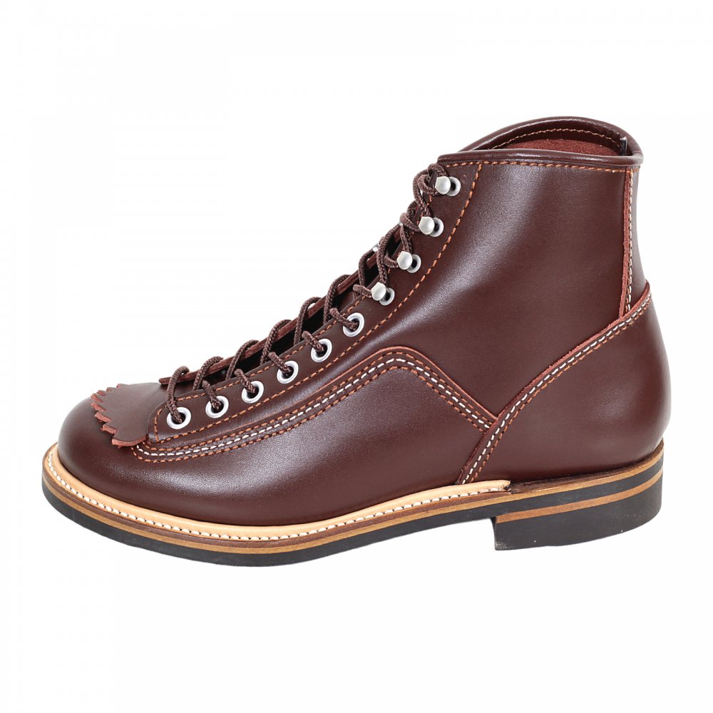 Mens Brown Cow Hide Leather Goodyear Welted Smooth Matt Finish Lace Up Carpenter Boots F01615