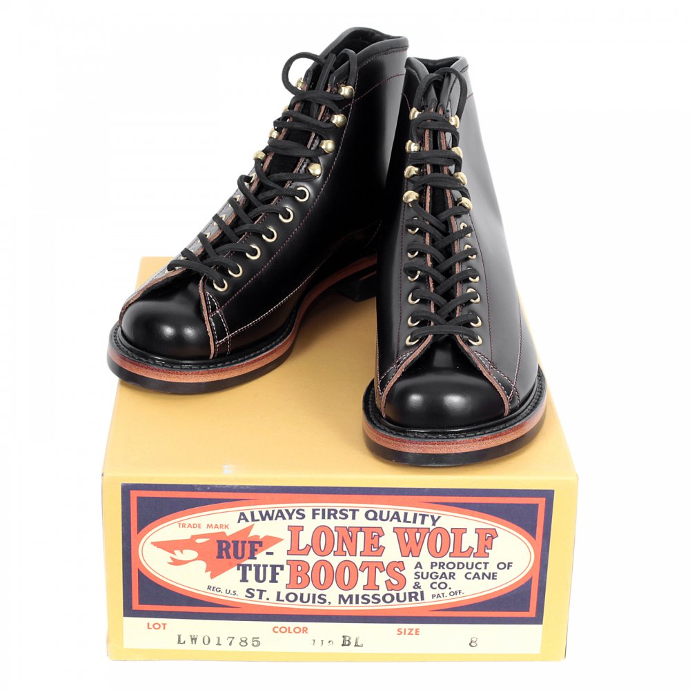 Wireman Mens Lace Up Goodyear Welted Black Cow Hide Leather Work Boots with Non Slip Twin Grip Rubber Soles LW01785