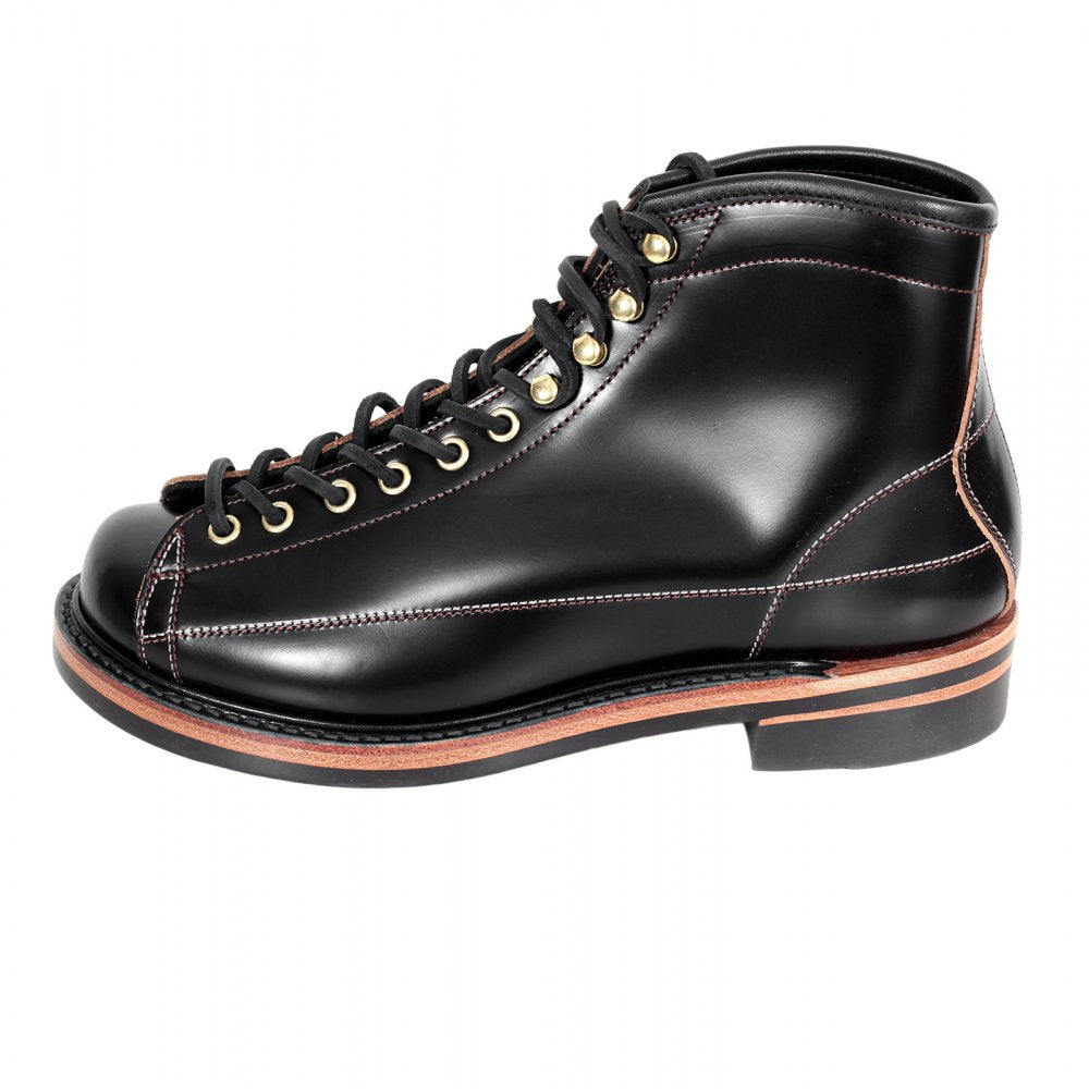 Wireman Mens Lace Up Goodyear Welted Black Cow Hide Leather Work Boots with Non Slip Twin Grip Rubber Soles LW01785