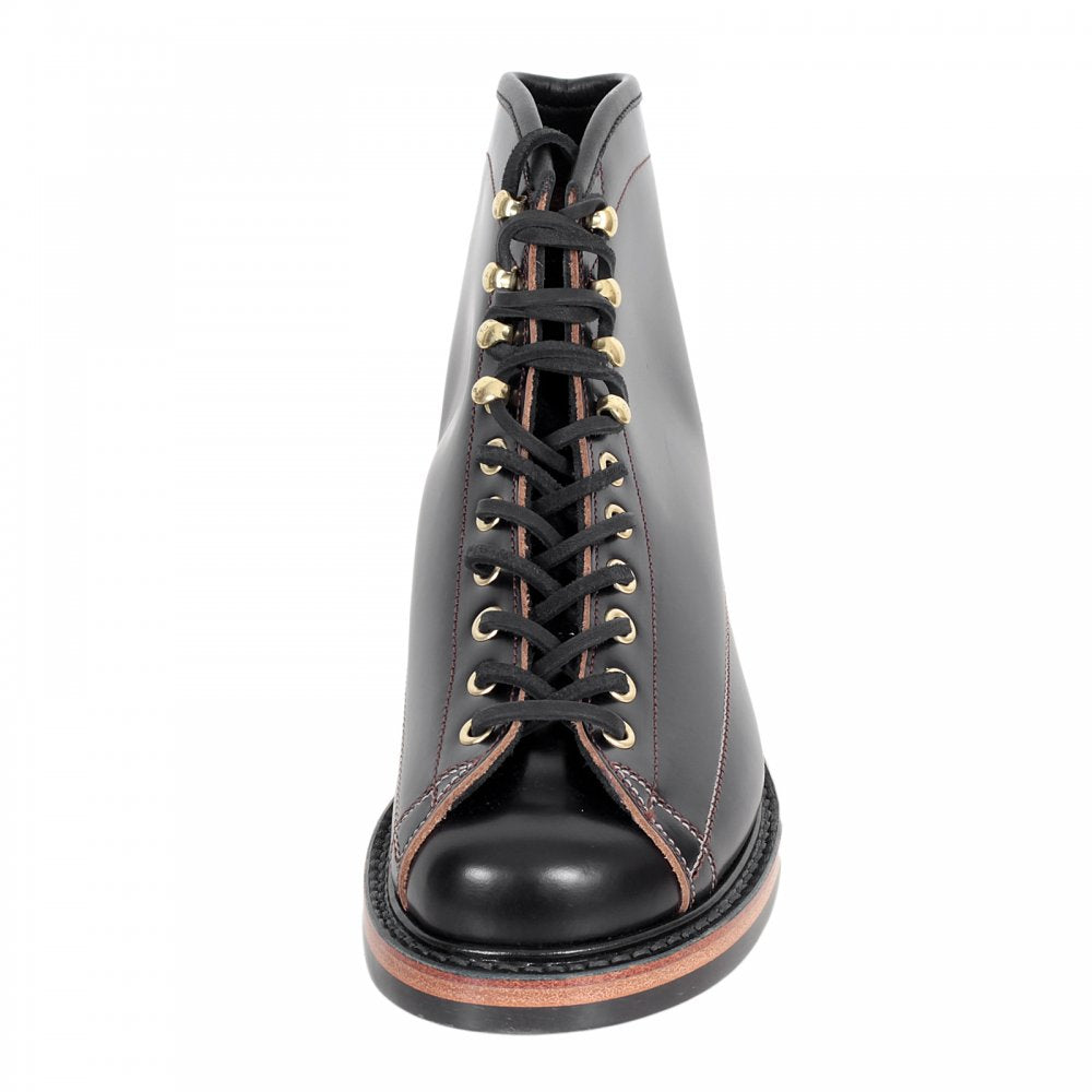 Wireman Mens Lace Up Goodyear Welted Black Cow Hide Leather Work Boots with Non Slip Twin Grip Rubber Soles LW01785